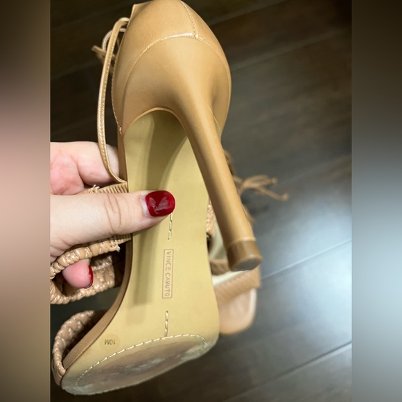Vince Camuto Antilique Tan Strappy Heels Size 10 - Picture 8 of 11